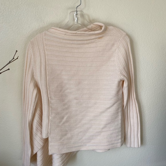 Club Monaco Women’s Cream Ribbed Knit Wool Mock Neck Sweater Pullover Size S - Picture 1 of 5